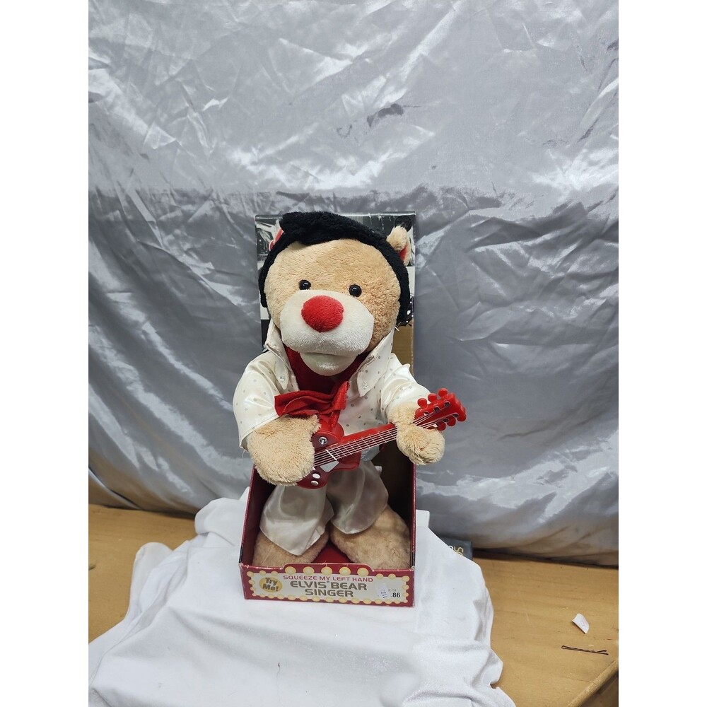 Vintage Plush Elvis Bear Singer Elvis Presley All Shook Up - Works In Box